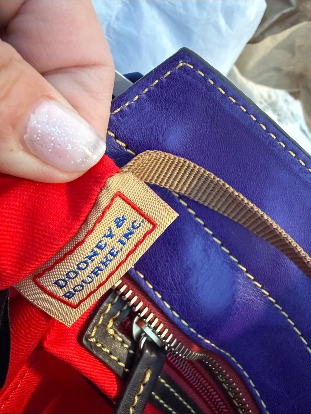 Dooney & Bourke Purple Leather Toledo Satchel